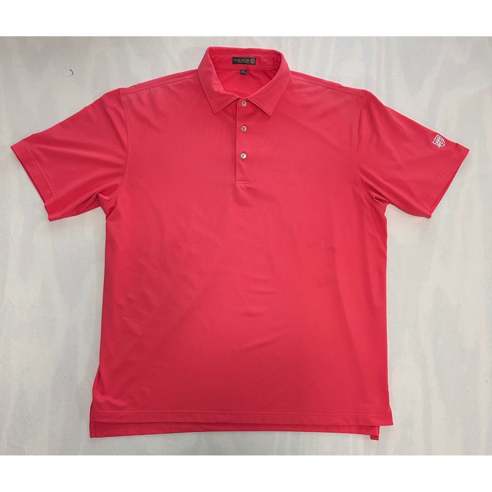 Peter Millar Polo Shirt Performance Golf Athletic Stretch Pink XL